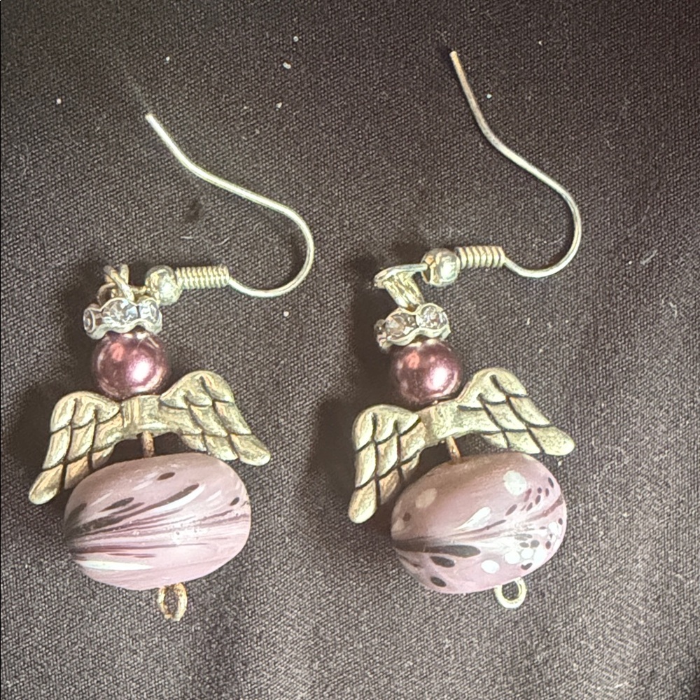 Angel Wing Purple Earrings